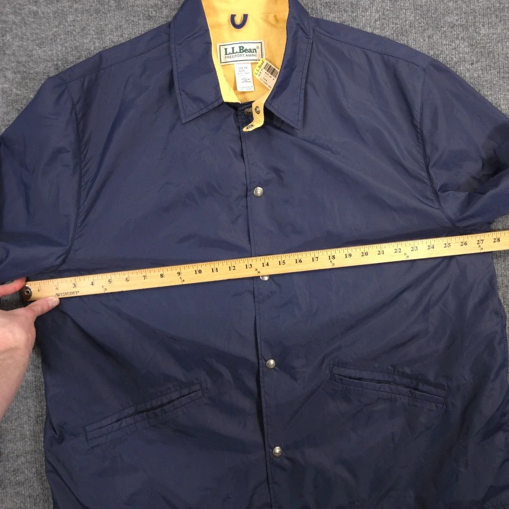 Vintage LL Bean Coaches Jacket Mens XXL Navy Blue Chamois Lined Made‎ In USA NEW